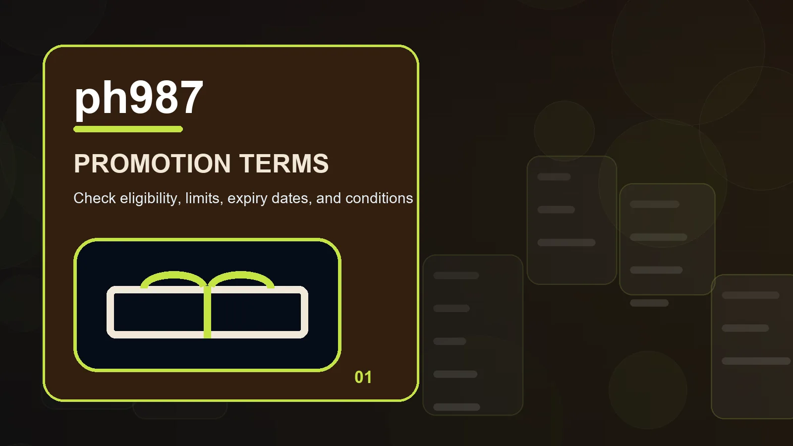 ph987 promotions overview showing authenticated support, evidence capture, and escalation paths